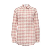 LOST INK  LONGLINE SHIRT IN PINK CHECK