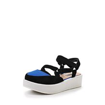 LOST INK  SOPHIE SPORTY METAL DETAIL FLAT SANDAL COBALT