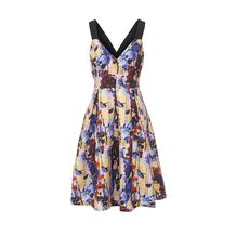 LOST INK  HETTY PRINTED CROSS BACK EYELET DRESS