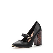 LOST INK  DAPHNE FLARED BLOCK HEEL BUCKLE SHOE