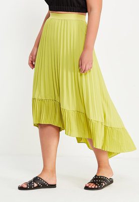 LOST INK PLUS  PLEATED DIP BACK SKIRT