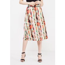 LOST INK  HAMMERED SATIN PLEATED SKIRT