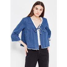 LOST INK   SHORT DENIM TIE FRONT JACKET