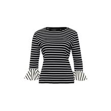 LOST INK  STRIPE PEPLUM SLV TEE