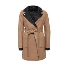 LOST INK  PU BIKER COLLAR COAT