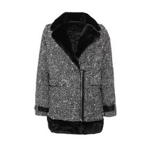 LOST INK  TWEED FUR LINED COAT