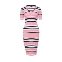 LOST INK  STRIPE DRESS UPDATE IN SHORT SLEEVES