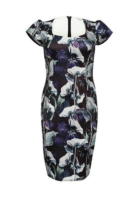 LOST INK PLUS  PENCIL DRESS IN TULIP PRINT