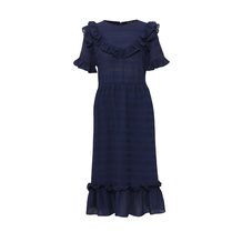 LOST INK  HESTER SELF STRIPE RUFFLE DRESS