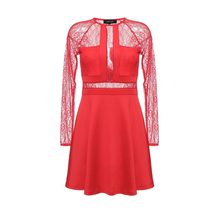 LOST INK  PENELOPE LONG SLEEVE LACE & SCUBA DRESS