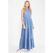 LOST INK   DENIM FRILL MAXI